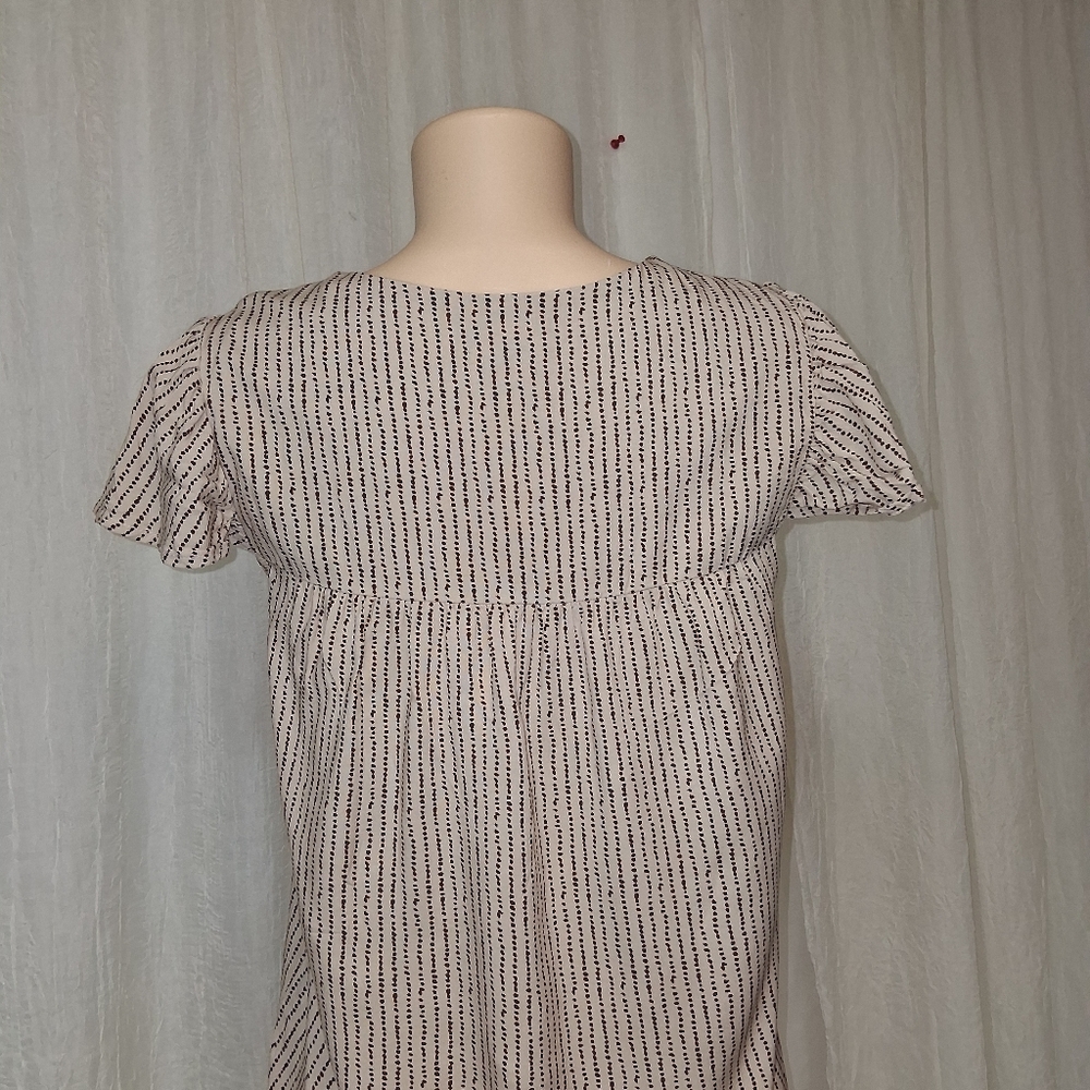 Tribal Women's Blouse Bohemian Chic with Pink Floral Embroidery Size M - Picture 7 of 14